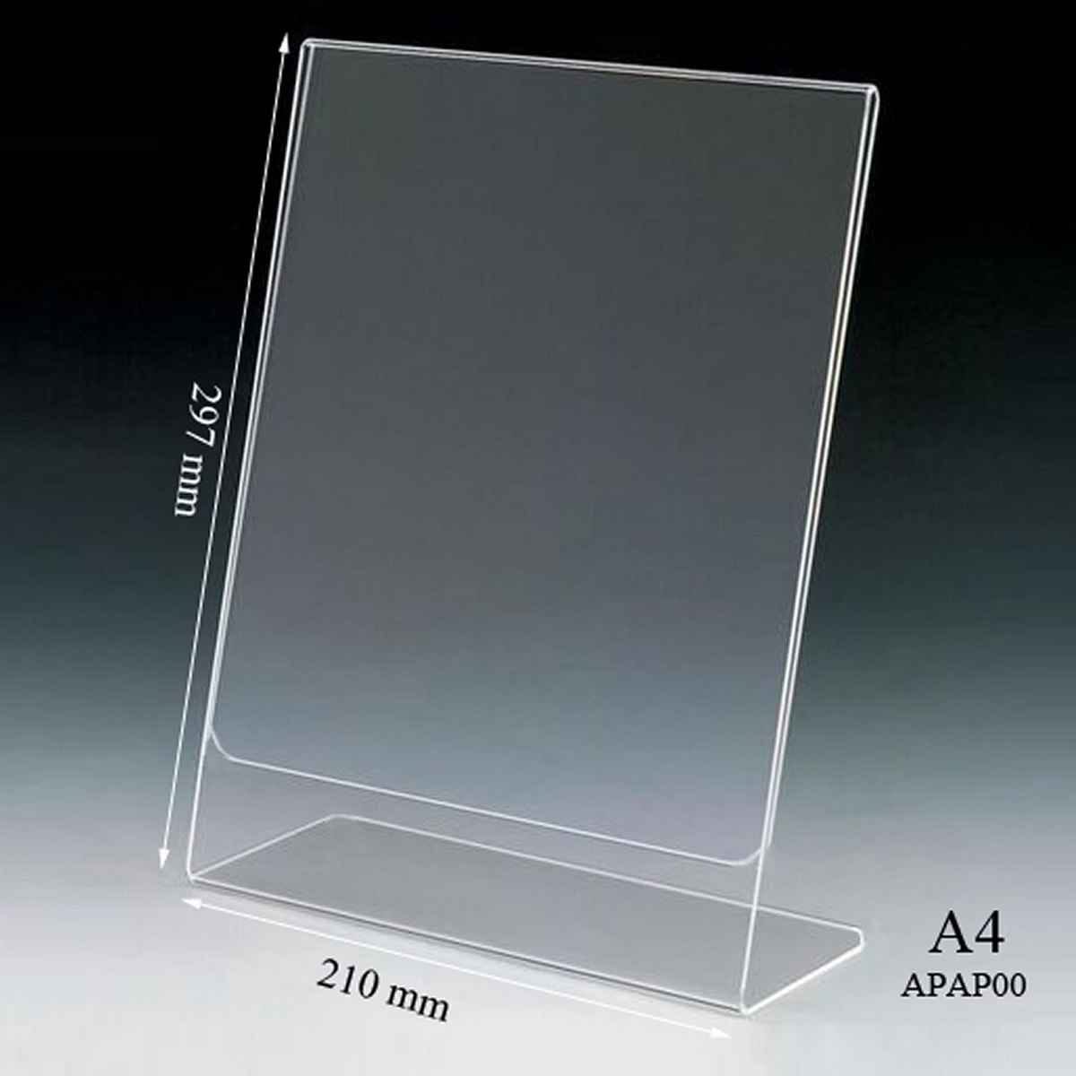 A4 Clear Transparent L Shape Acrylic Paper Stand 3mm Thick Picture Holder APAP00