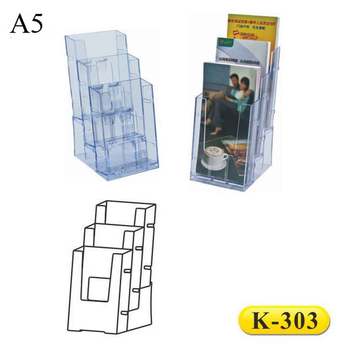 A5 Display Stand 3 Pcs ABS Plastic Magazine Book Stand K303