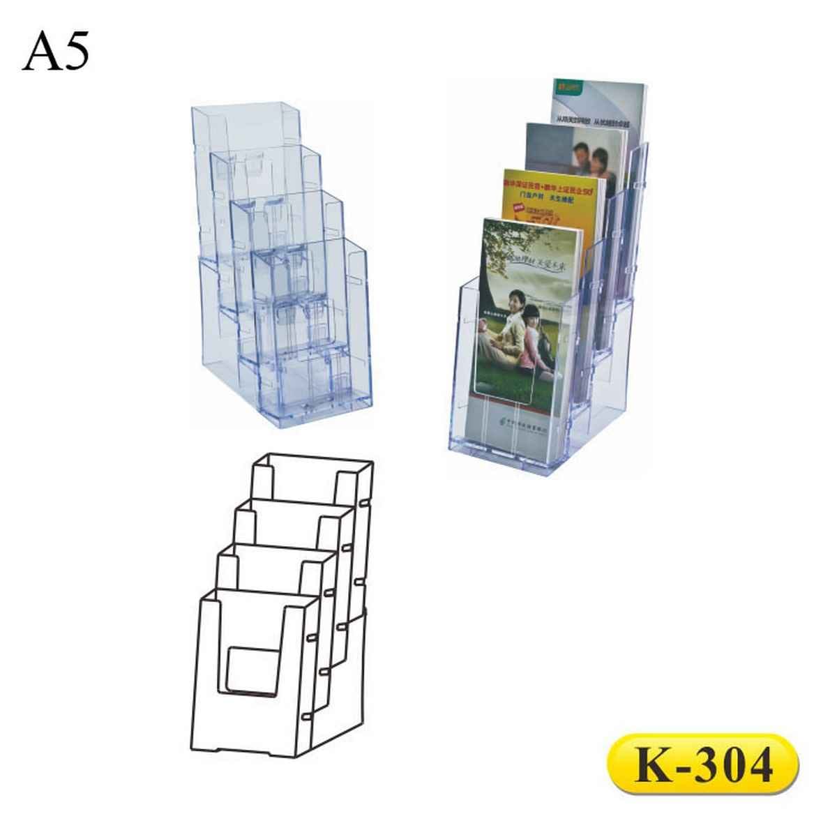 A5 Display Stand 4 Pcs ABS Plastic Magazine Book Stand K304