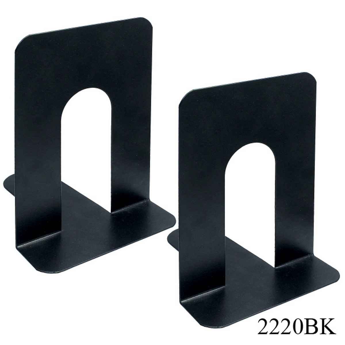 Black Metal Bookend Stander Set of 2, 6.25 X 5.25 inch for Office, Home, Bedroom 2220BK