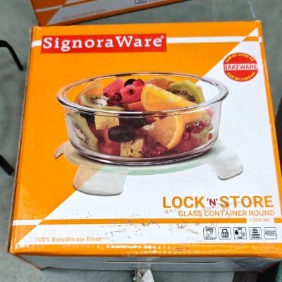 SIGNORAWARE 1715 GLASS BOWL LOCK AND STORE 1300 ML