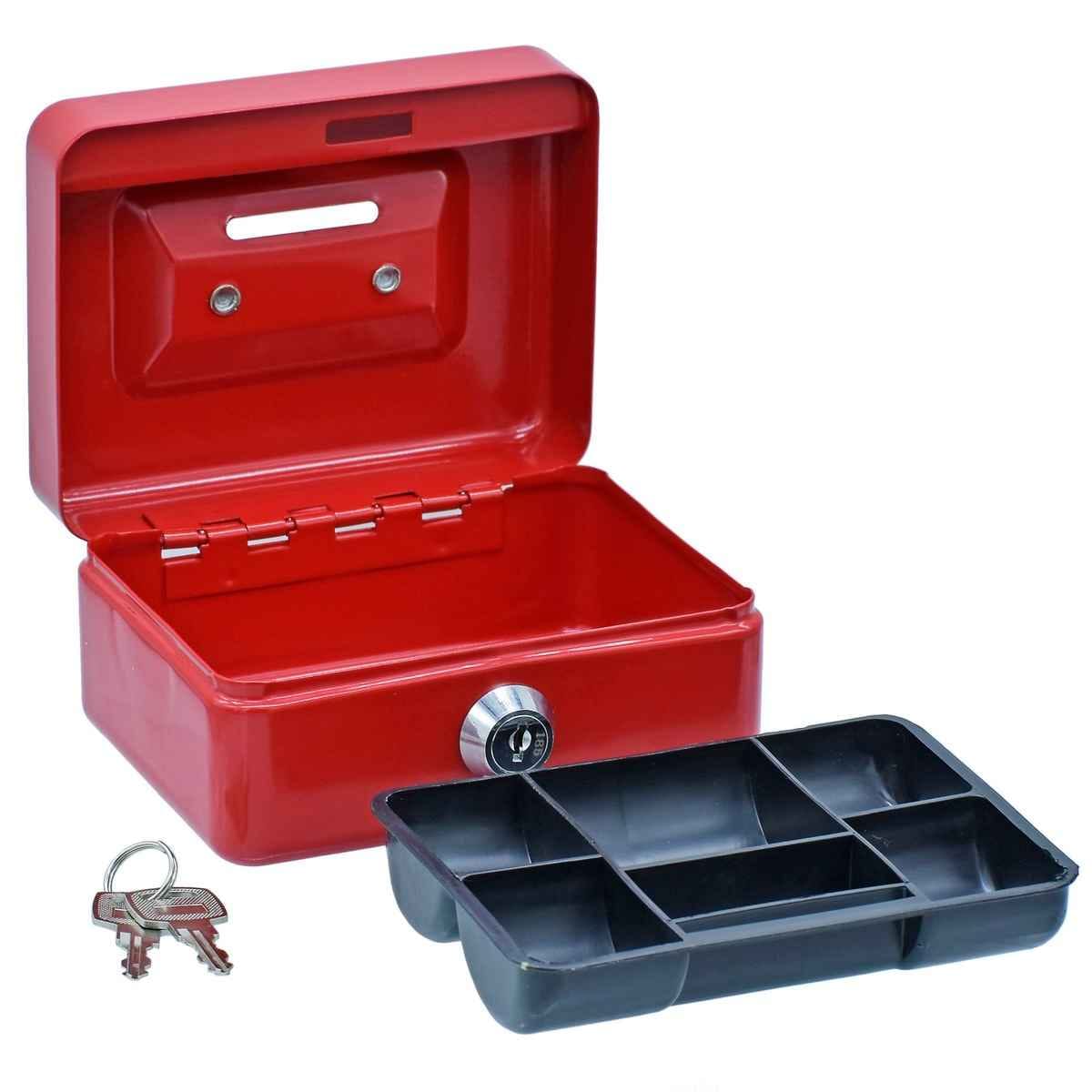 Metal Cash Coin Box With Lock 125mmx95mmx60mm Small HC-66002