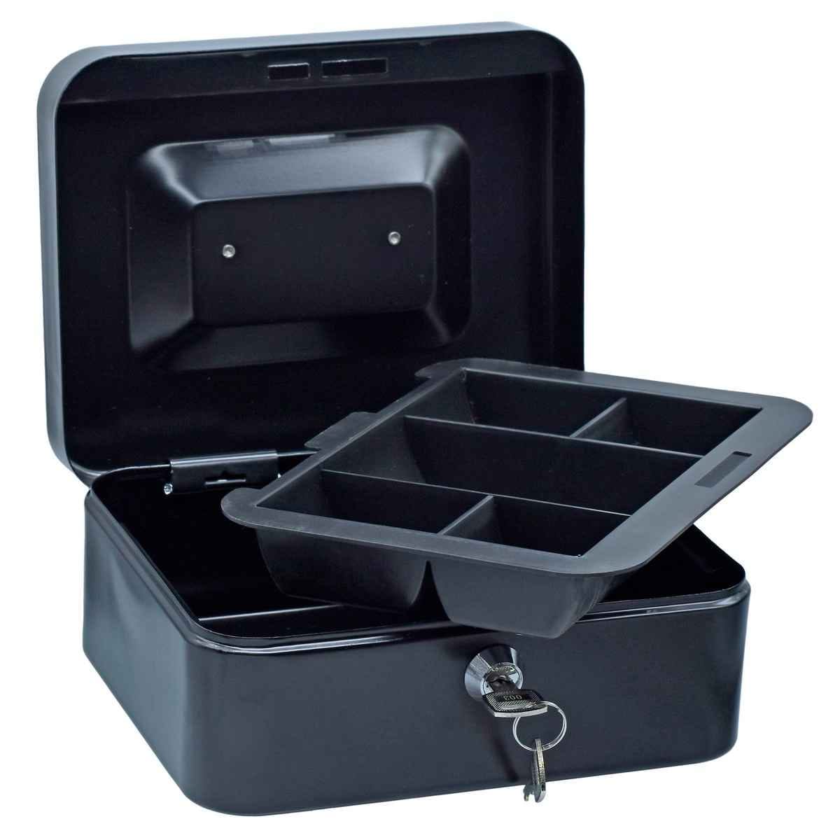 Metal Cash Coin Box With Lock 150MM X 80MM X 120MM Small CB15