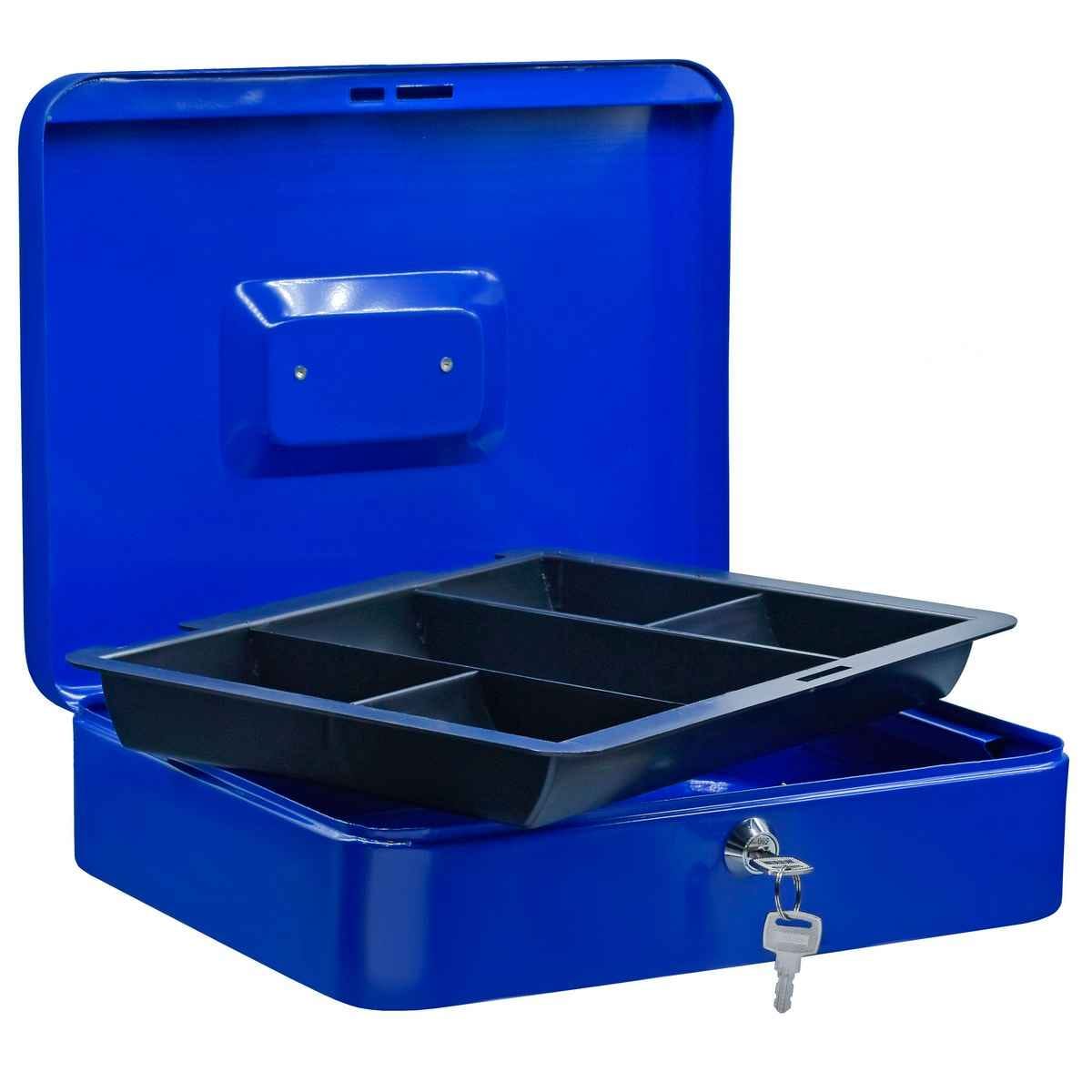 Metal Cash Coin Box With Lock 300MM X 90MM X 240MM Xl Big CB30