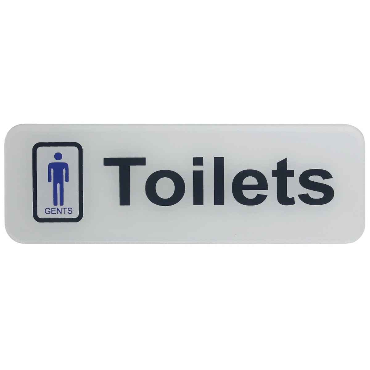 Gents Toilets Door Sticker White Acrylic Self Adhesive Signage Sticker Horizontal SWGT