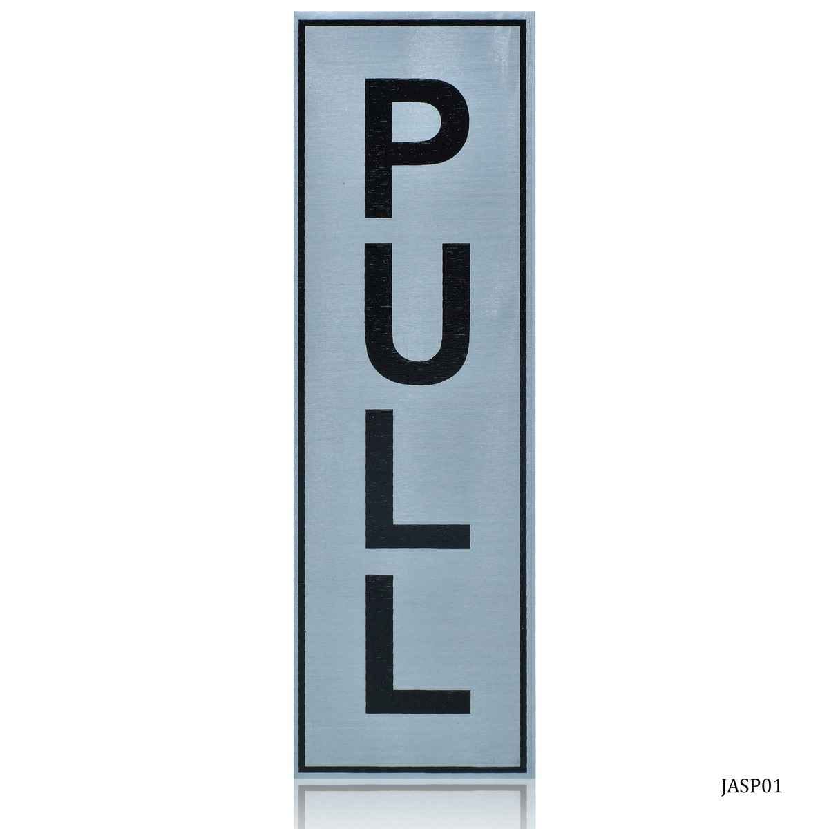 Pull Door Sticker Aluminum Self Adhesive Signage Sticker Vertical 2X7 Inch JASP01