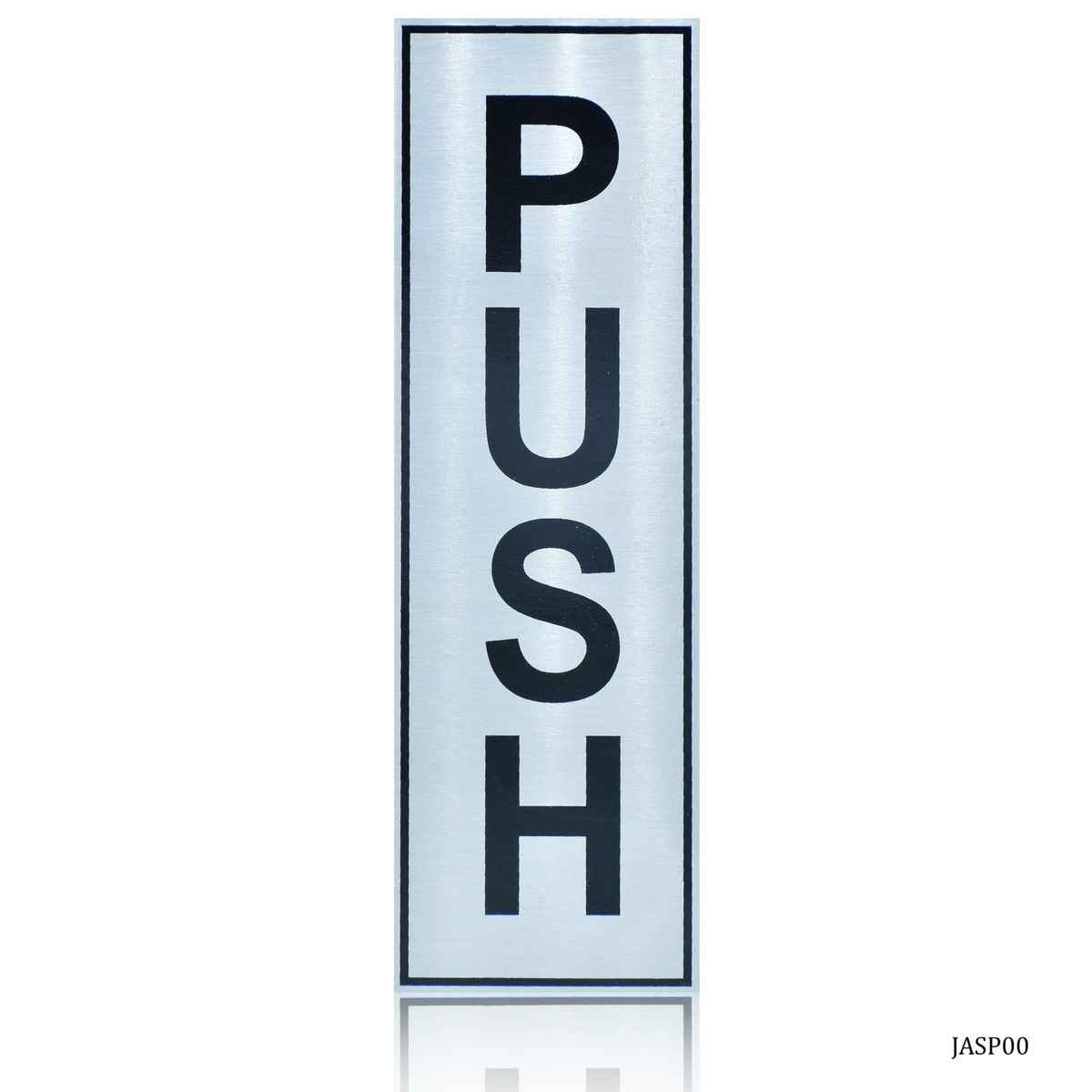 Push Door Sticker Aluminum Self Adhesive Signage Sticker Vertical 2X7 Inch JASP00