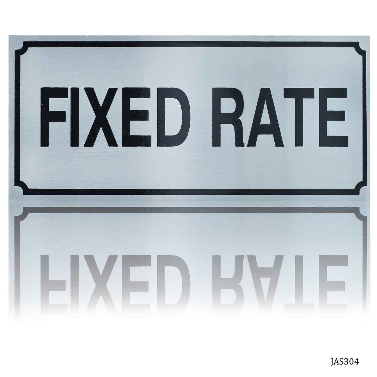 Fixed Rate Sticker Aluminum Self Adhesive Horizontal Signage Sticker 3.5X8 Inch JAS304