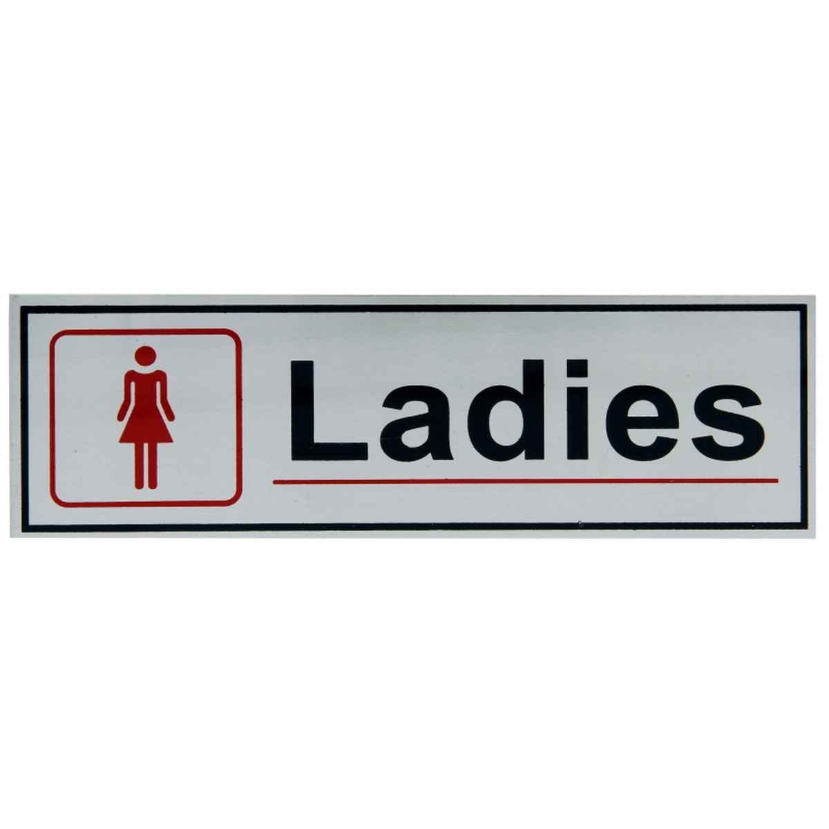 Ladies Toilets Sticker Aluminum Self Adhesive Horizontal Signage Sticker 4X6 Inch JAGSALS-5
