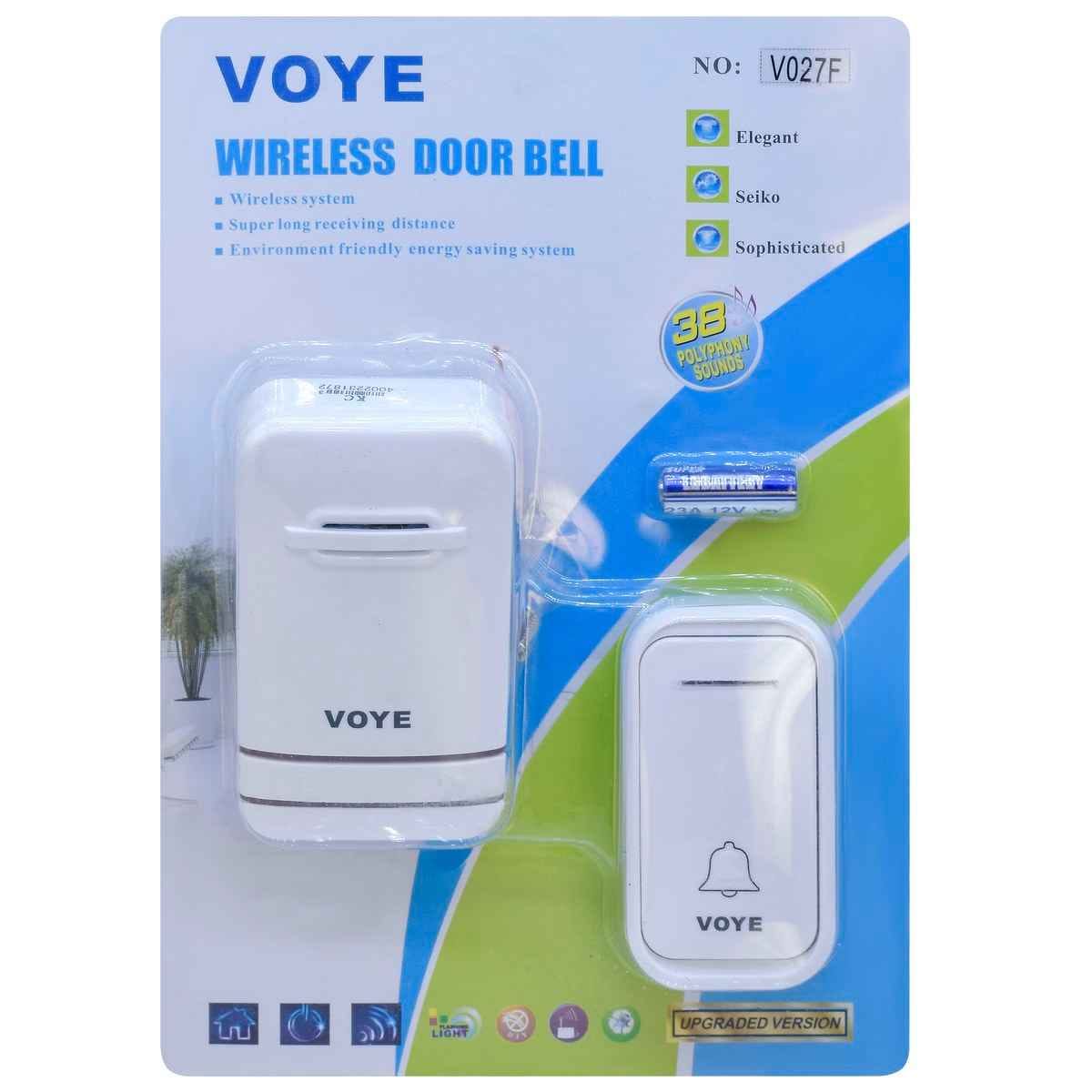 VOYE Wireless Door Bell Plug Socket Remote Control 100 Meters 38 Music V027F