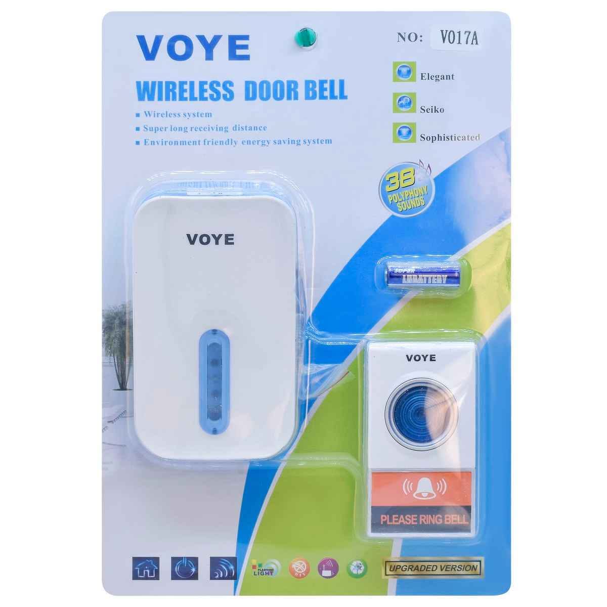 VOYE Wireless Door Bell Plug Socket Remote Control 100 Meters 38 Music V017A
