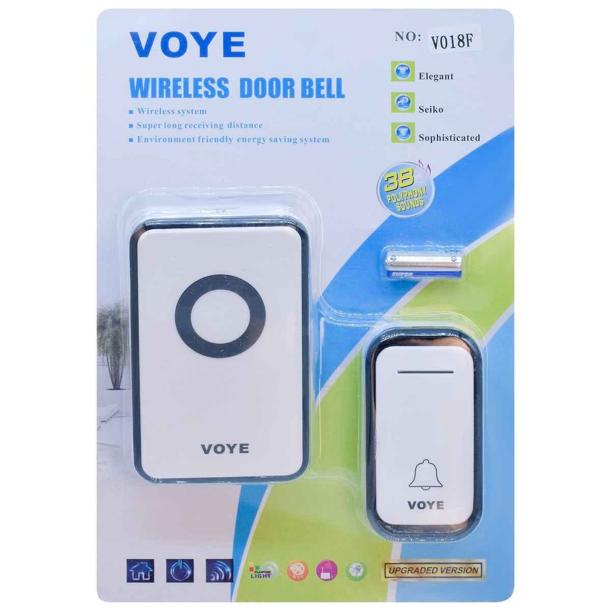 VOYE Wireless Door Bell Plug Socket Remote Control 100 Meters 38 Music V018F