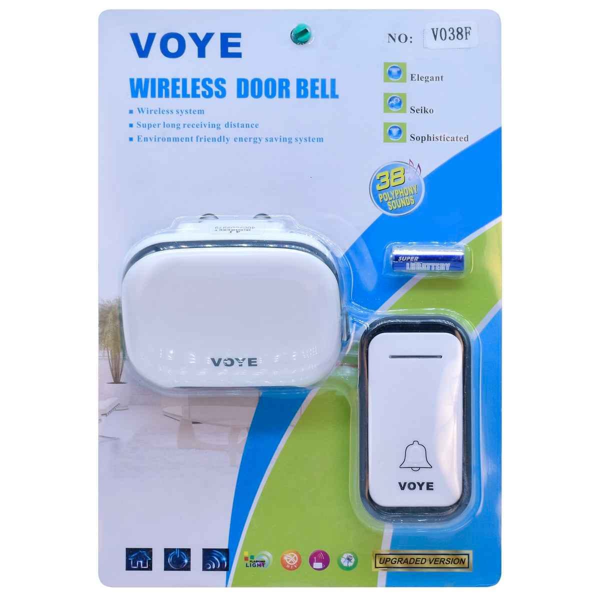 VOYE Wireless Door Bell Plug Socket Remote Control 100 Meters 38 Music V038F