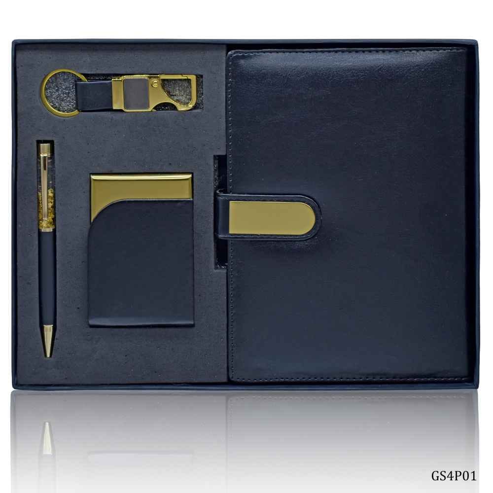4in1 Gold Pen, Card Holder, Diary & Key Chain Gifts Set GS4P01