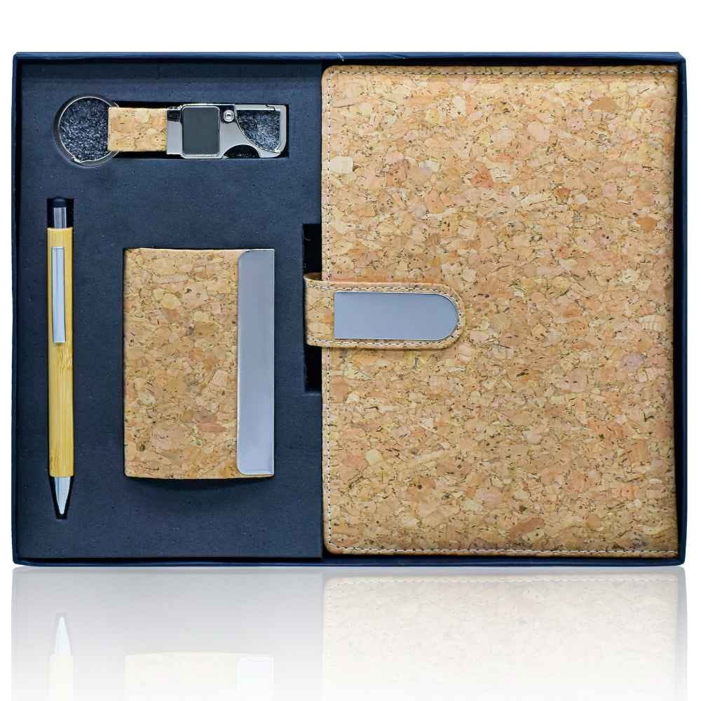 4in1 Cork Pen, Card Holder, Diary & Key Chain Gifts Set GS4P03
