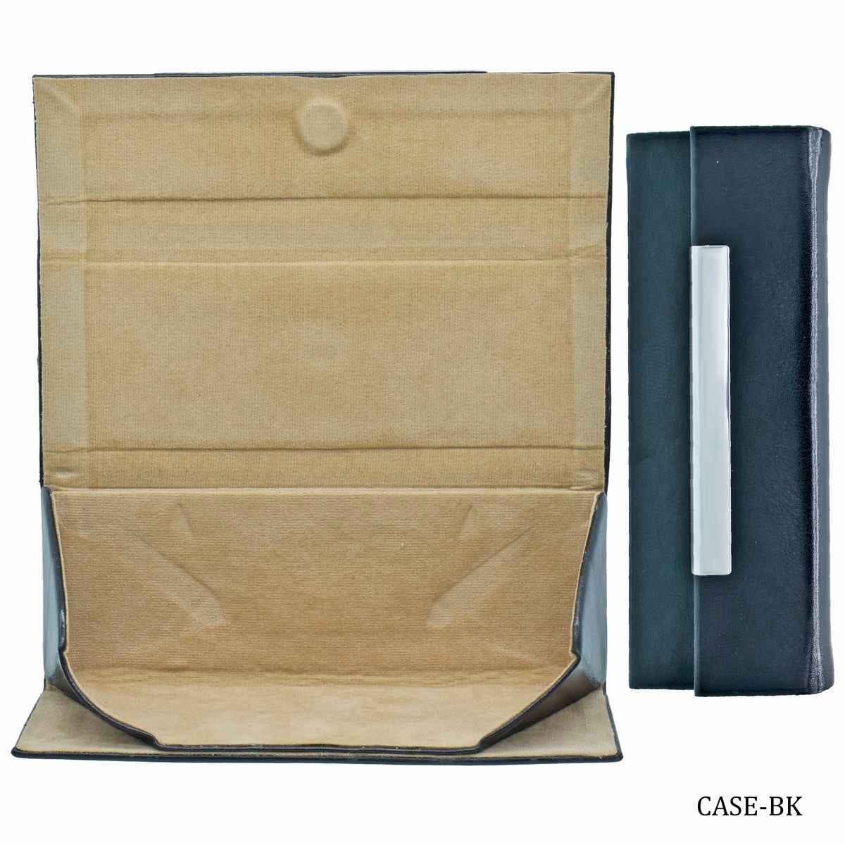 Black Leather Folding Goggles Holder Gifts Set CASE-BK