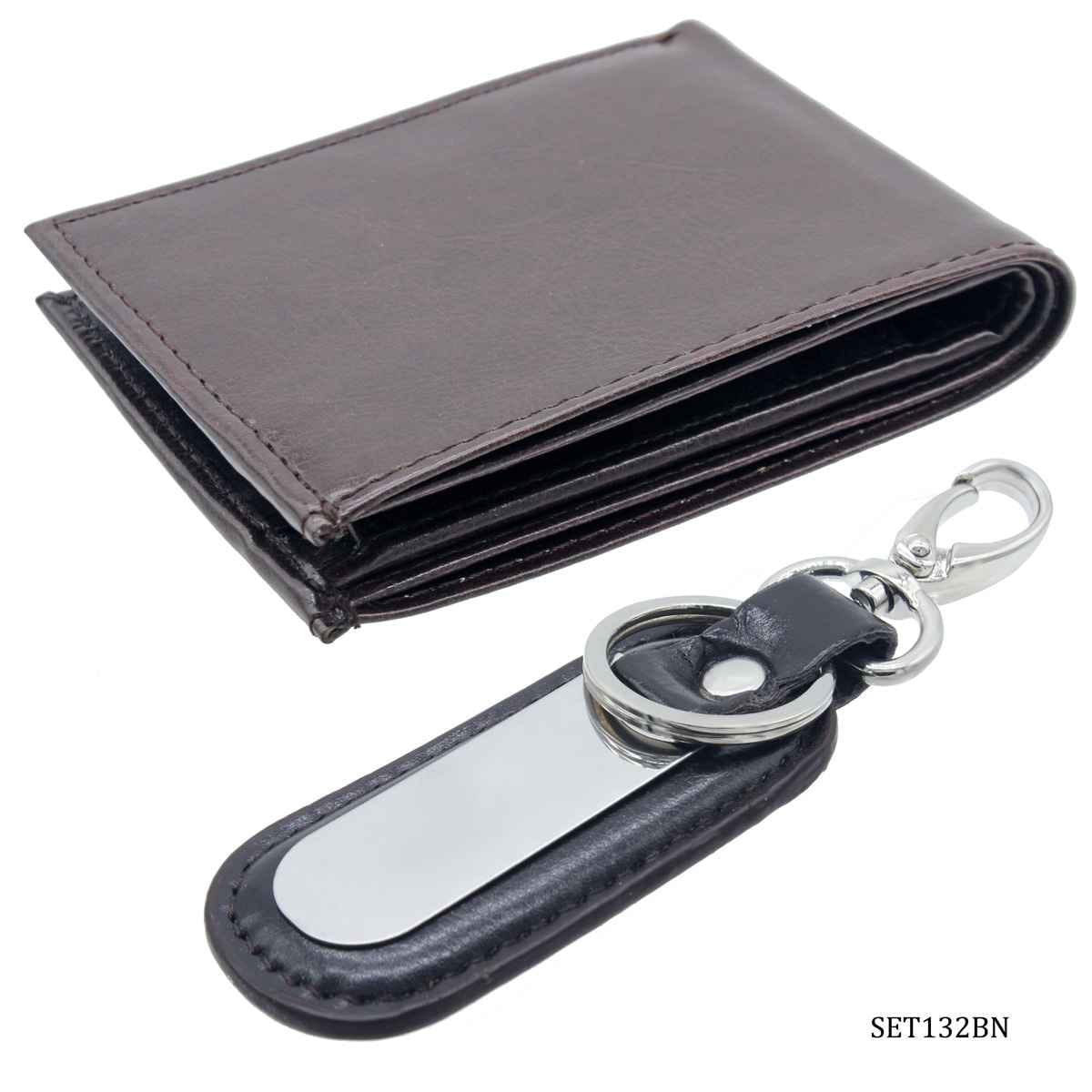 Brown Keychain With Wallet Gifts Set SET132BN