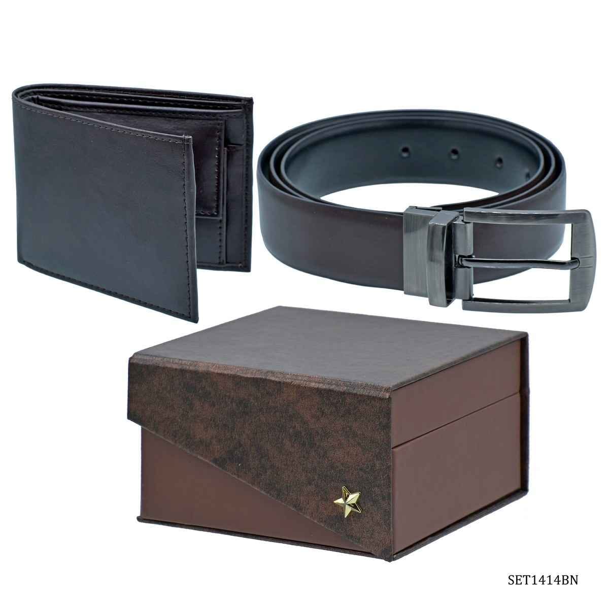 Brown Wallet With Belt Gifts Set SET1414BN