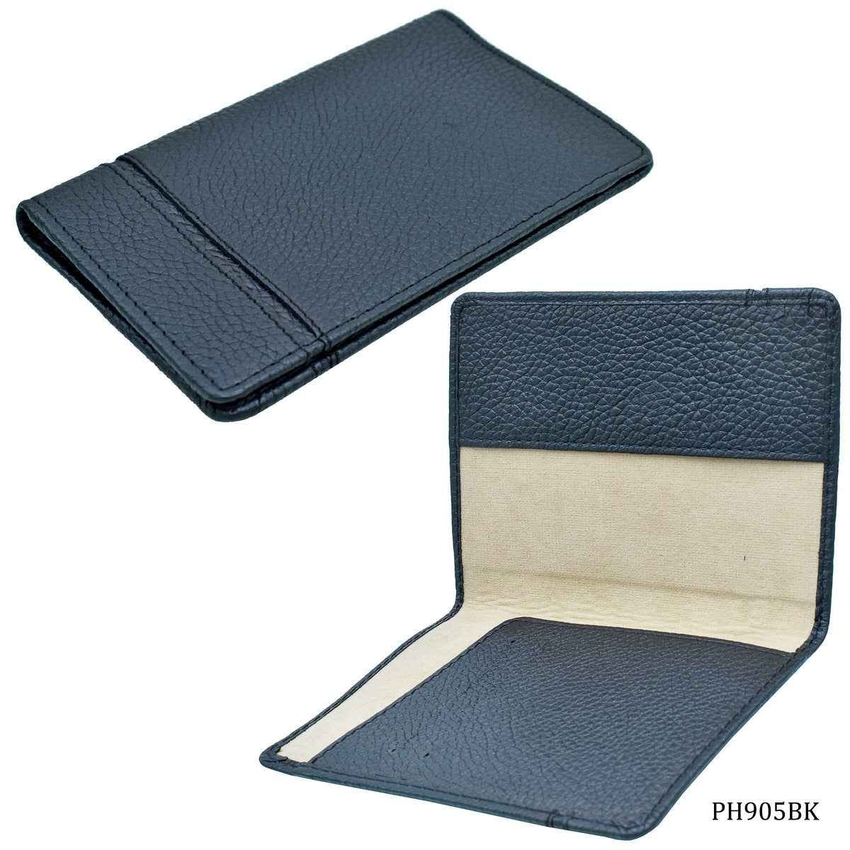 Black Leather Passport Holder PH905BK