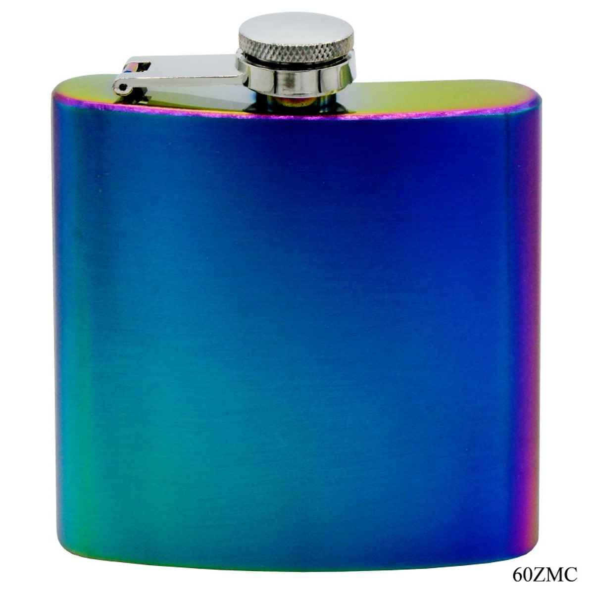 Hip Flask Rainbow Colour Wine Bottle Stainless Steel 6oz Capacity 60ZMC