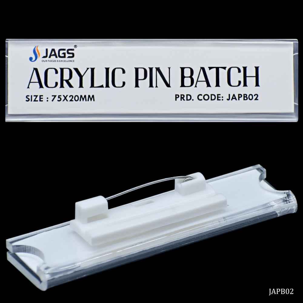 Jags Acrylic Pin Batch Holder 75X20MM JAPB02