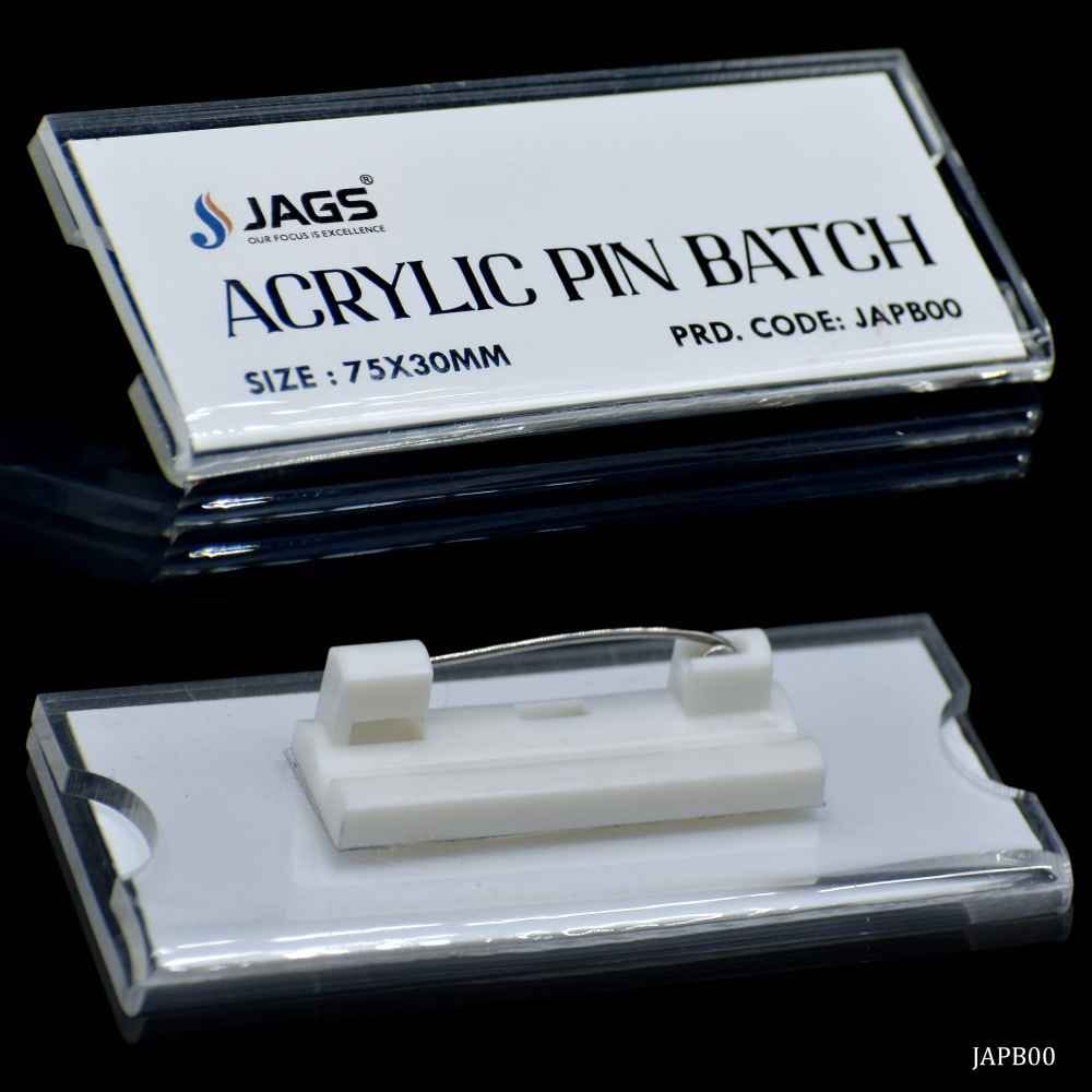 Jags Acrylic Pin Batch Holder 75X30MM JAPB00