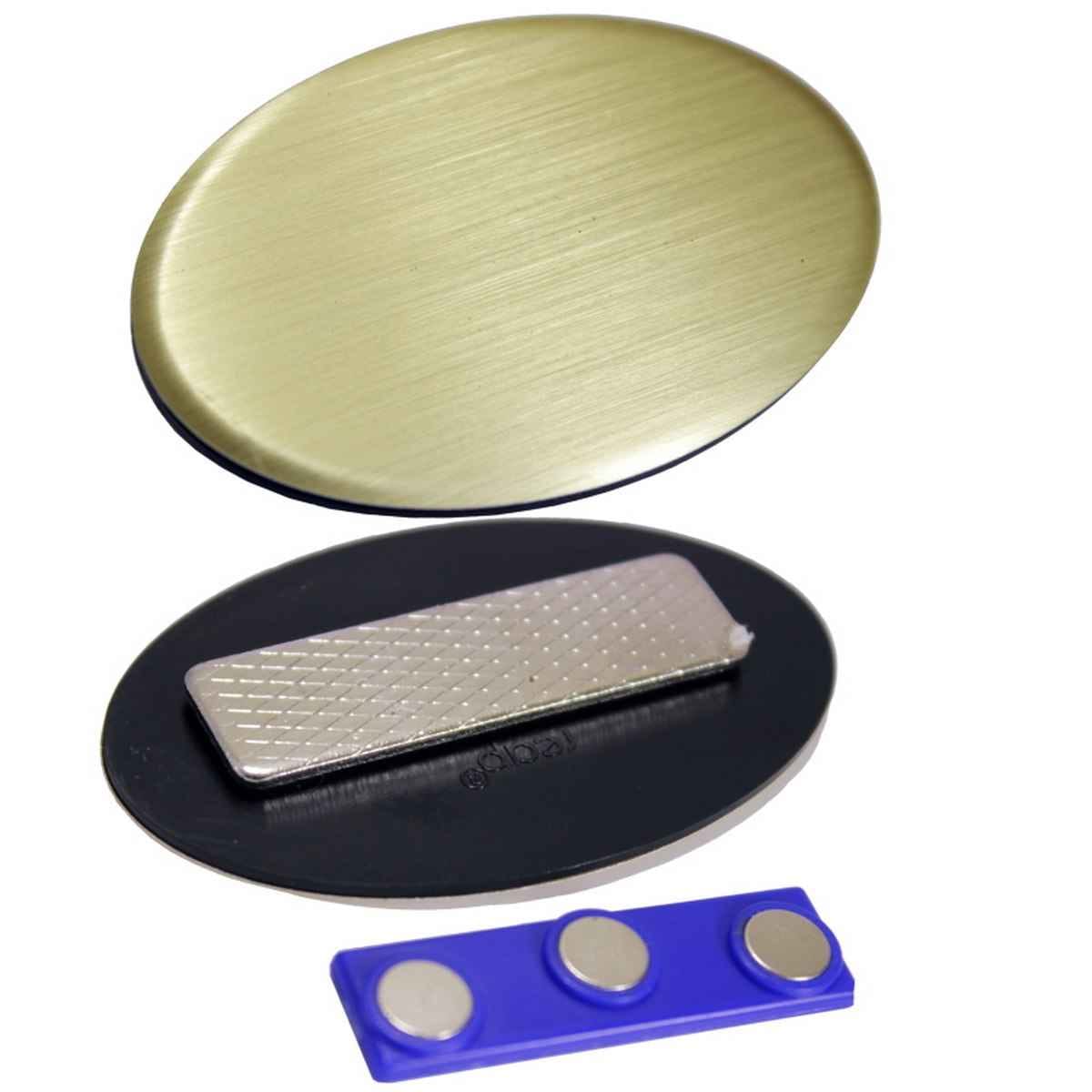 Oval Golden Magnetic Batch Holder 62X40MM 7016G