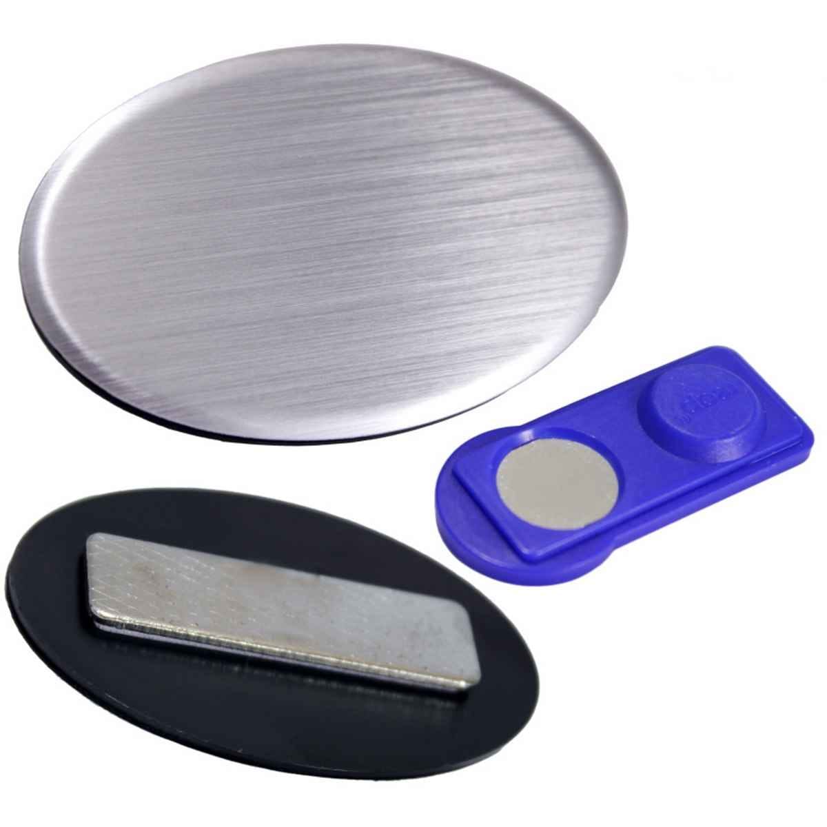Oval Silver Magnetic Batch Holder 62X40MM 7016S