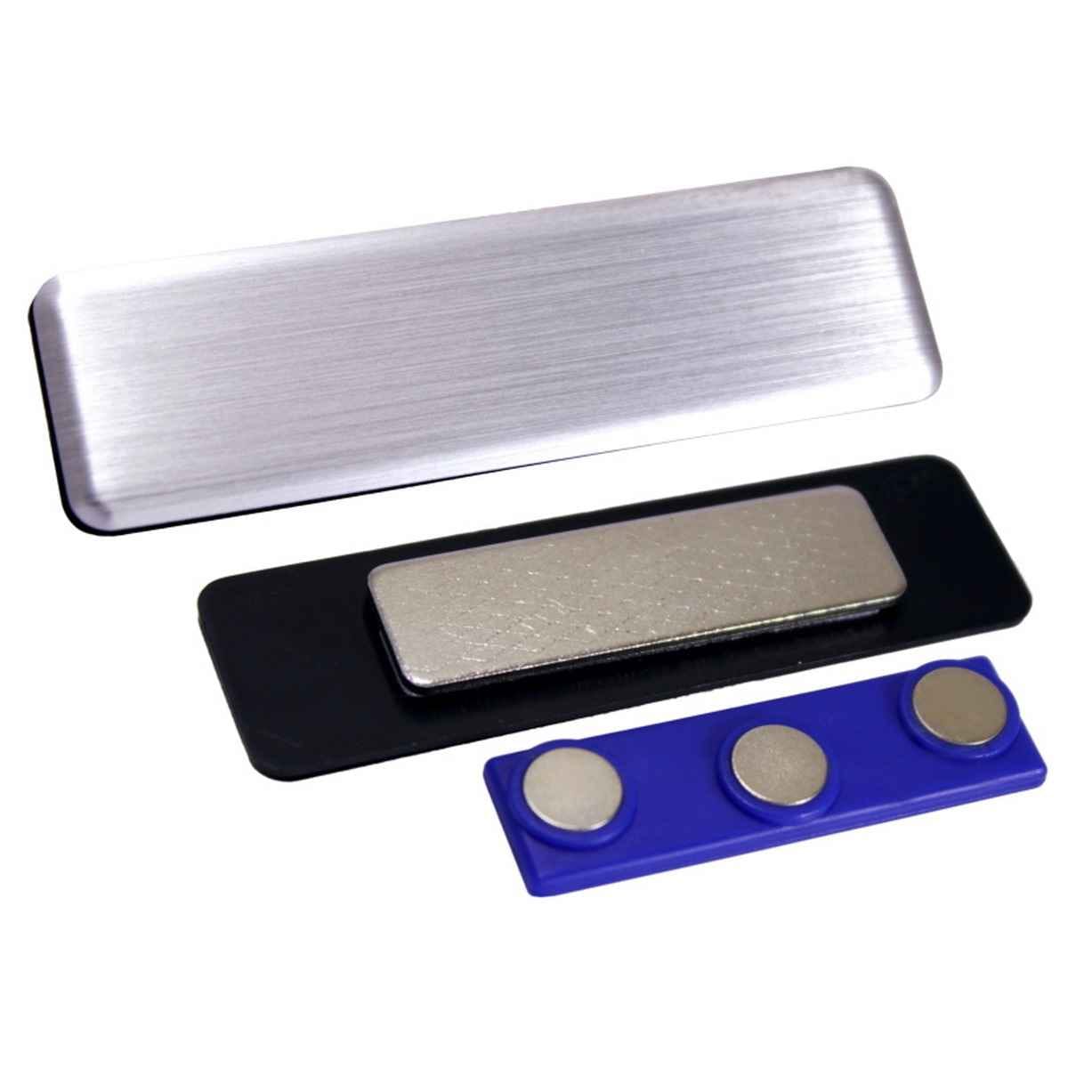 Silver Magnetic Name Batch Holder 70X20MM 7015S