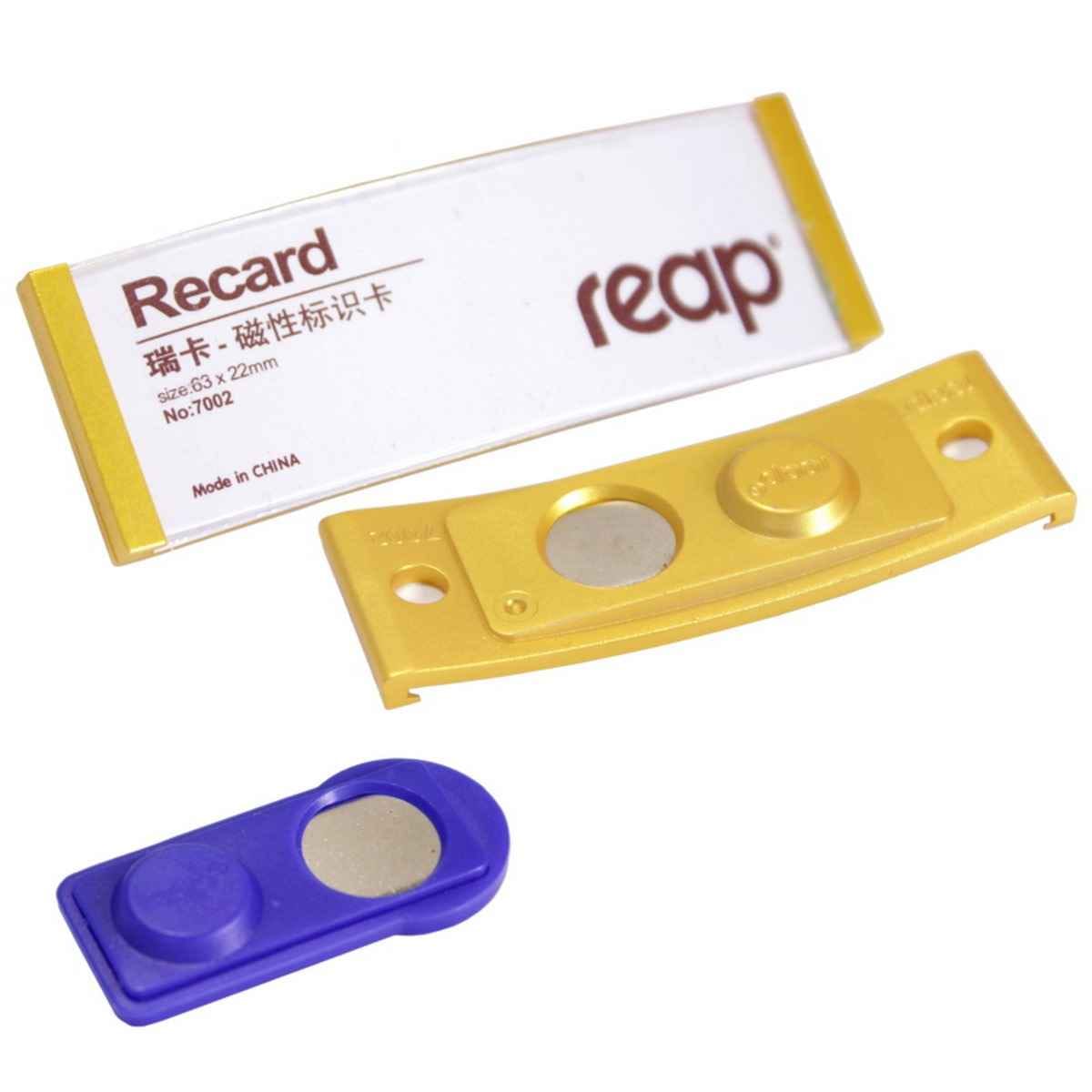 Golden Magnetic Name Batch Holder 63X22mm Plastic Plate 7002PG
