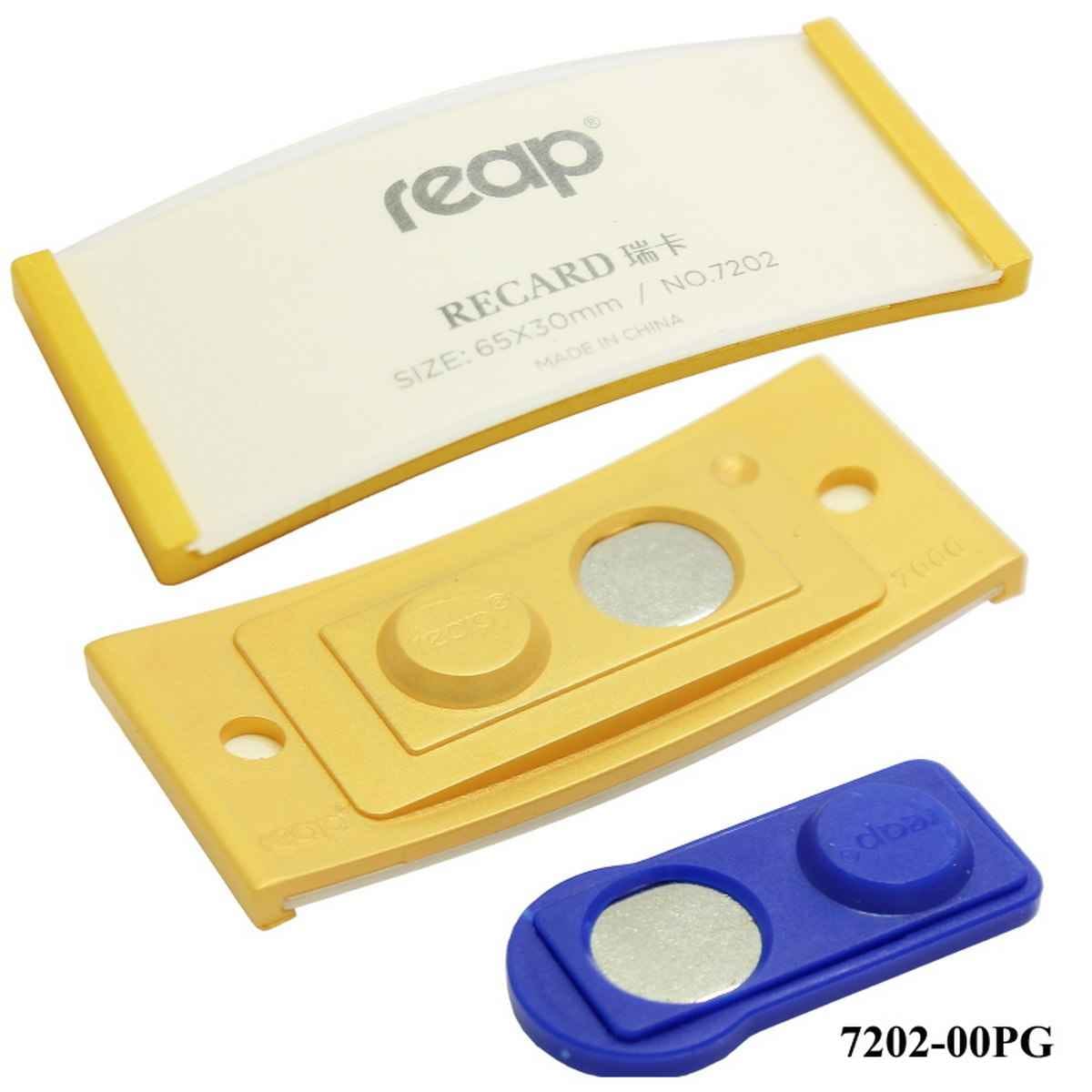 Golden Magnetic Name Batch Holder 63X22mm Plastic Plate 7202-00PG