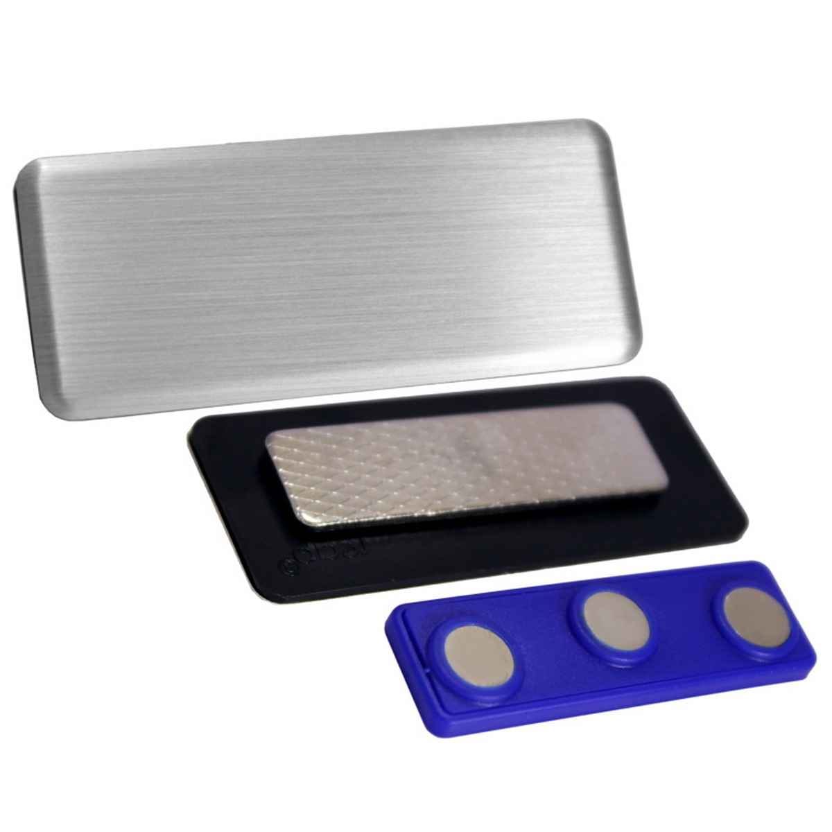 Silver Magnetic Name Batch Holder 60X25MM 7018S