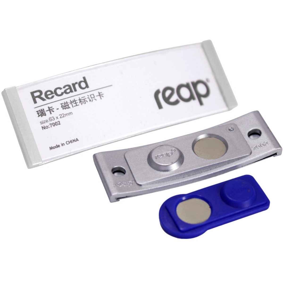 Magnetic Name Batch Silver 63X22mm Plastic Plate 7002PS