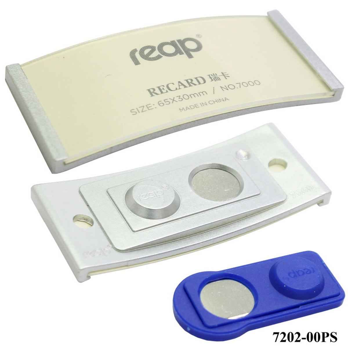 Magnetic Name Batch Holder Silver 65X30mm Plastic Plate 7202-00PS