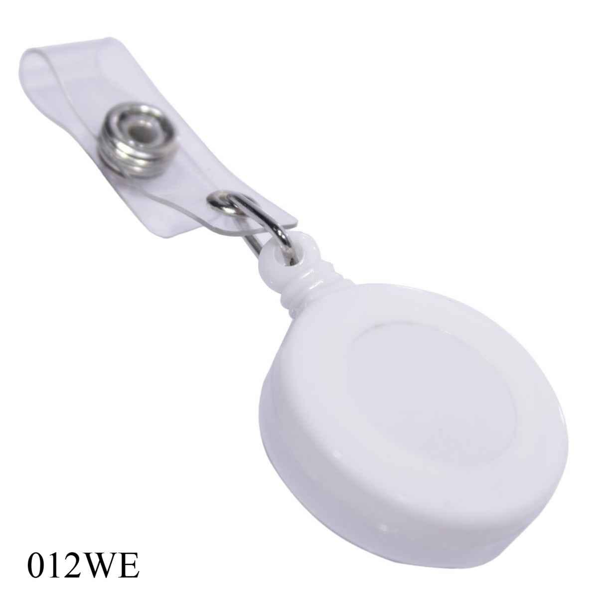 White Yoyo Badge Retractable ID Card Holder 012WE