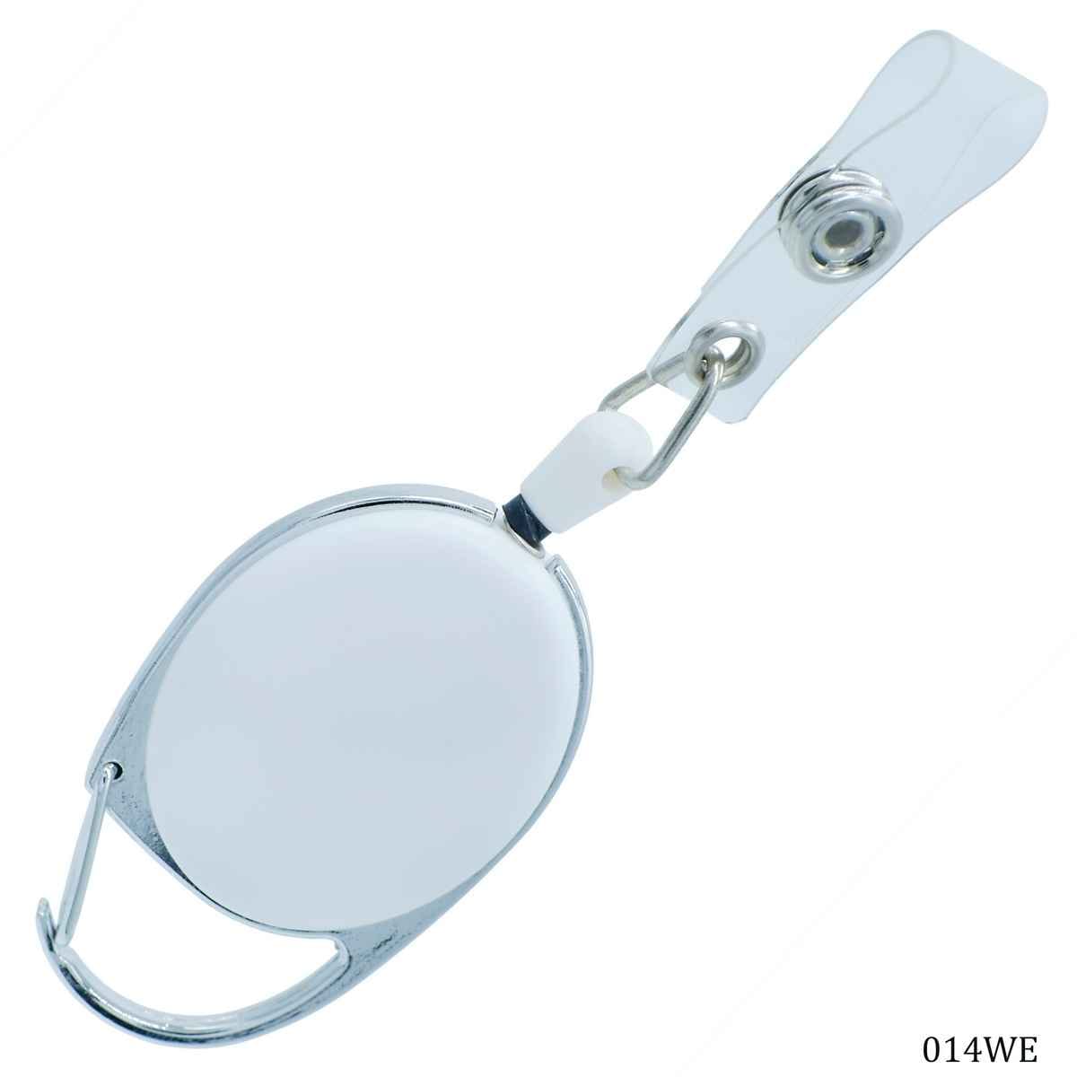 White Yoyo Badge Retractable ID Card Holder 014WE