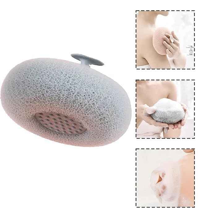 Body Loofah Sponge with Suction Cup, Soft Massaging Bath Scrubber for All, Pack of 1