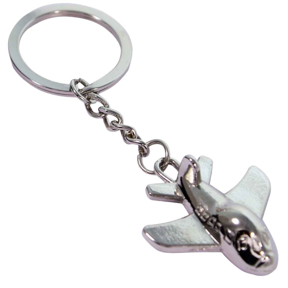 Silver Key Chain with Aeroplane HCRKY