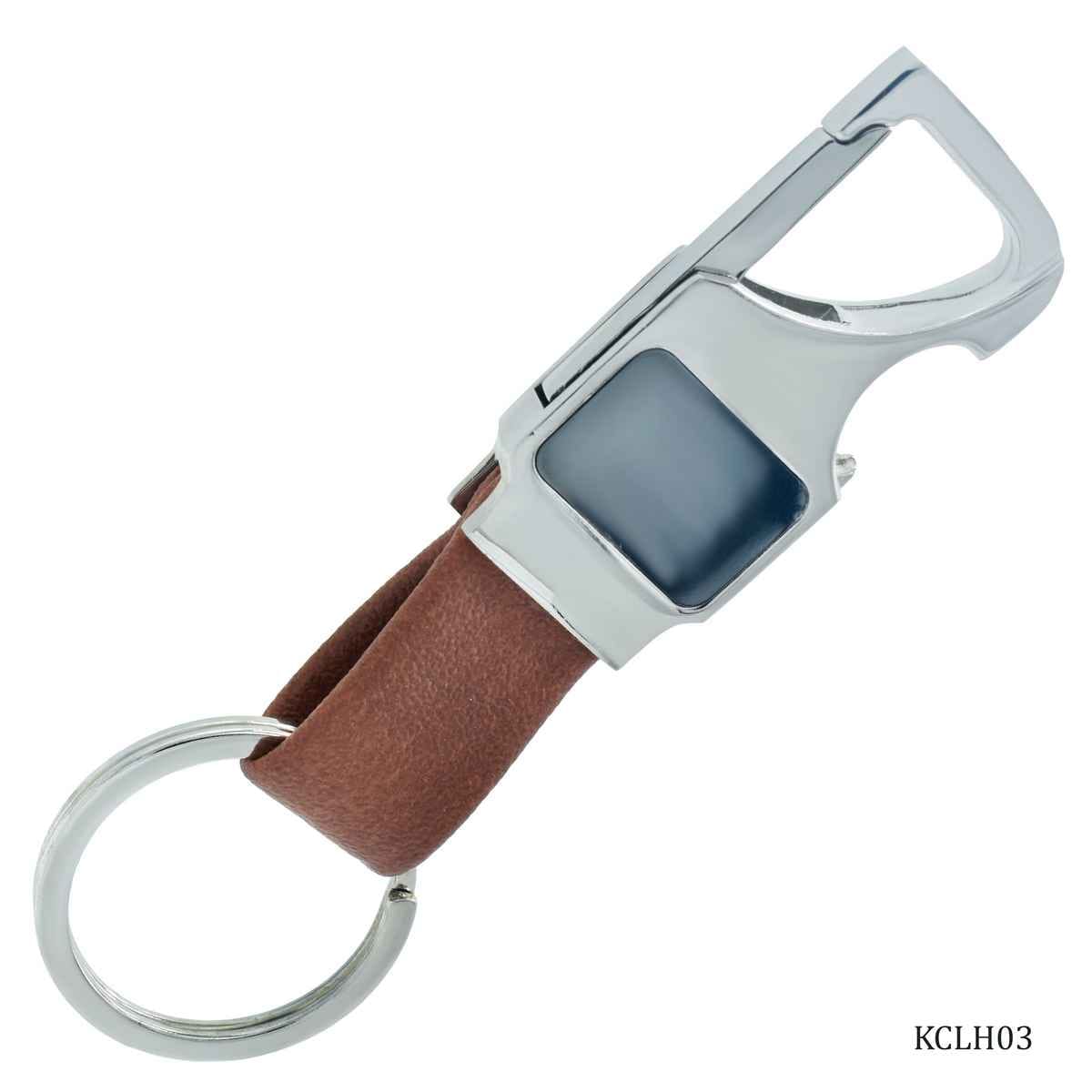 Key Chain Cherry Leather Silver Hook With Ring Big KCLH03