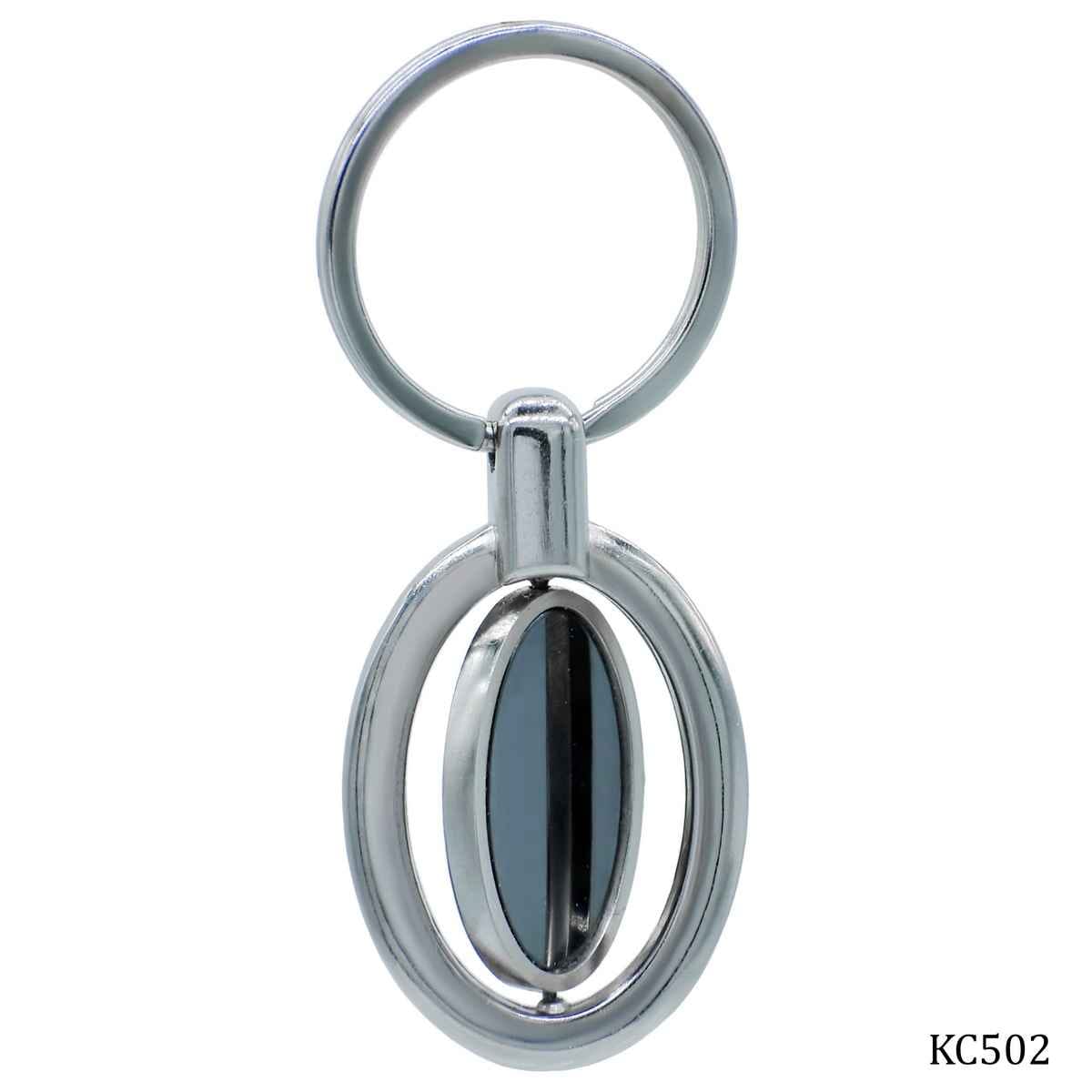 Black Key Chain Plain Oval KC502