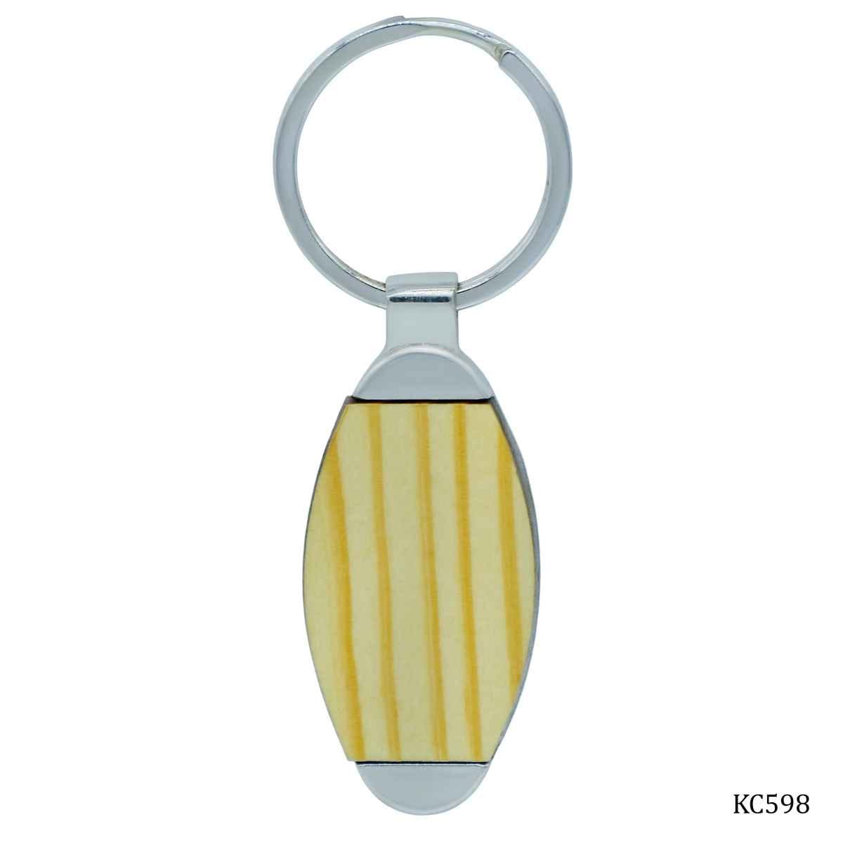 Oval Wooden Key Chain Plain KC598