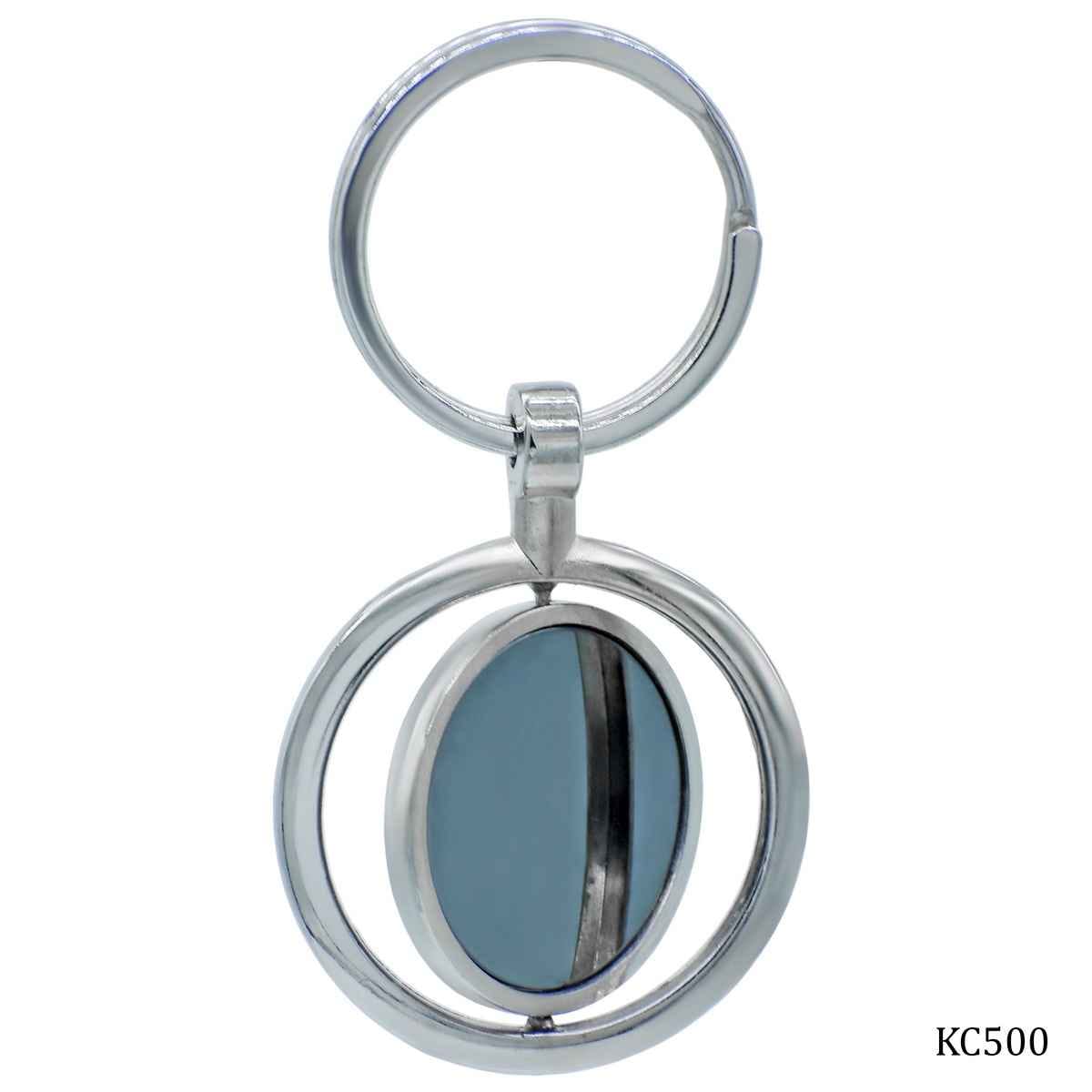 Key Chain Plain Black Round KC500