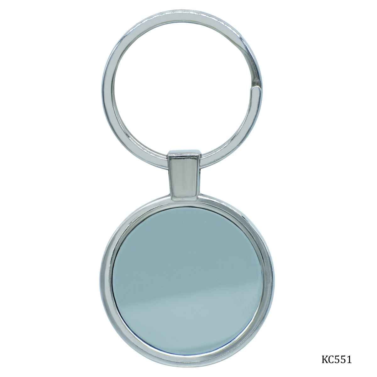 Key Chain Plain Round Black KC551
