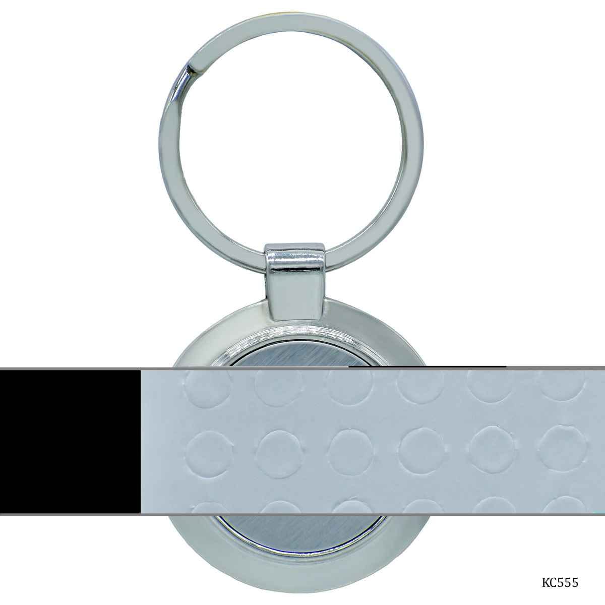 Key Chain Plain Round Silver KC555