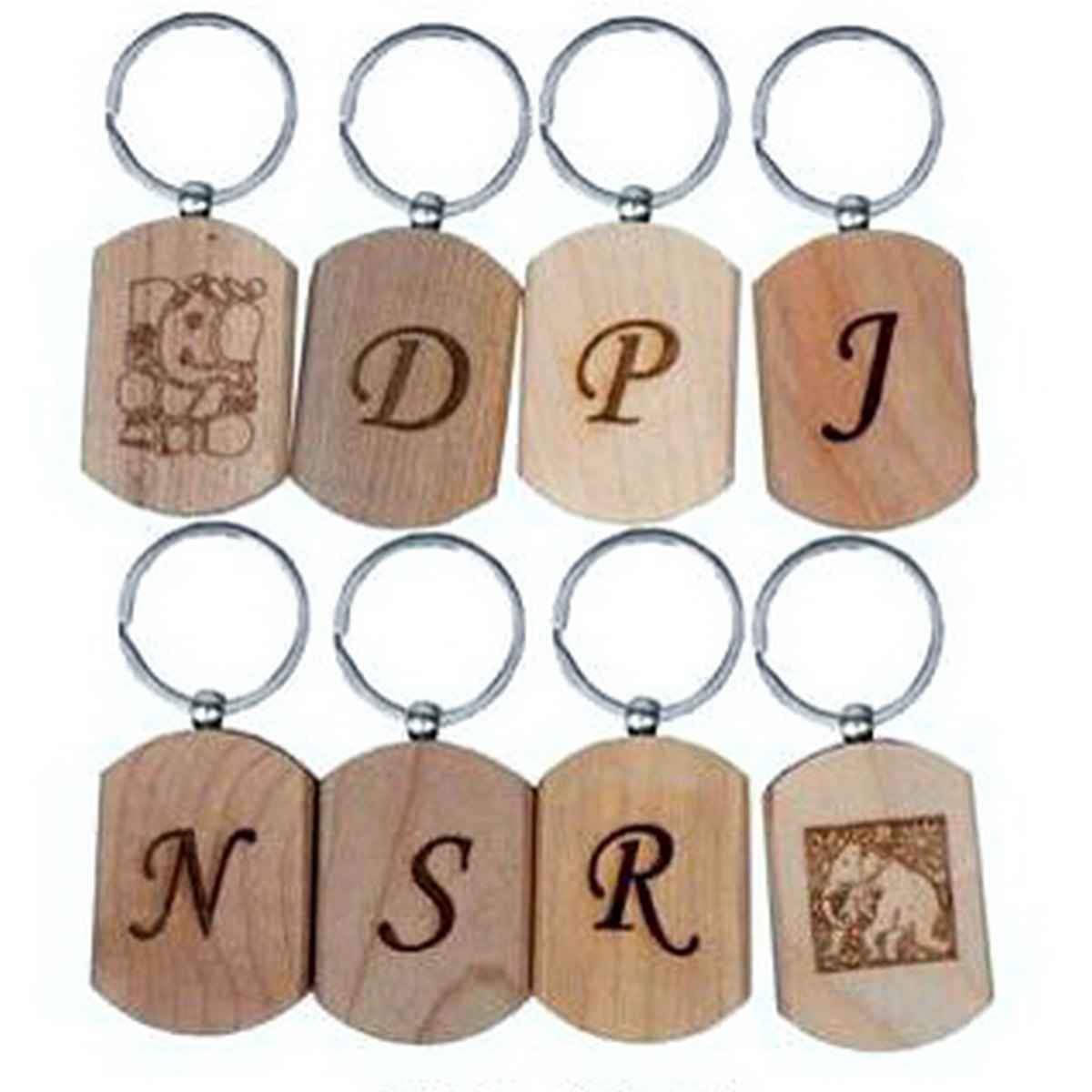 Wooden Key Chain Letters 1 pcs CC WKCC
