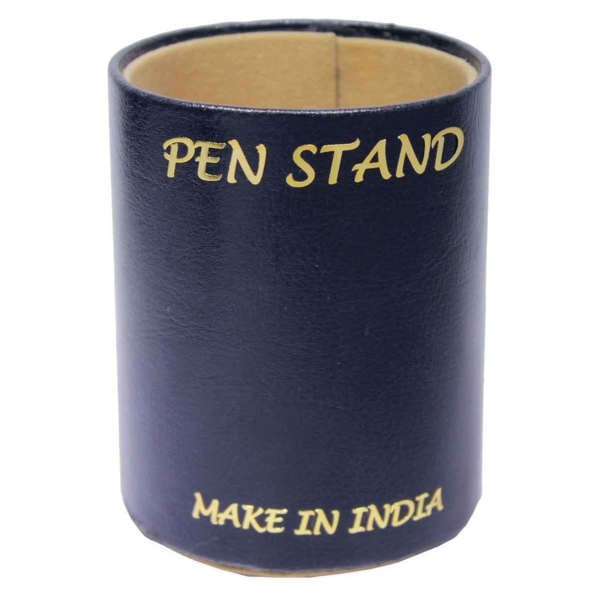 Black Leather Round Pen Stand PSLR00