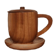 Cup Combination wooden set - Set of wooden cups with Saucer- Kitchen Essential