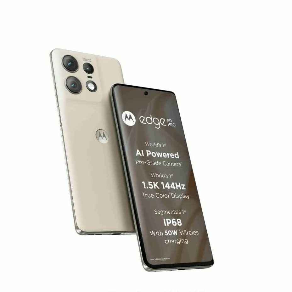 Motorola Edge 50 Pro 5G with 68W Charger (Vanilla Cream, 8GB RAM, 256GB Storage)