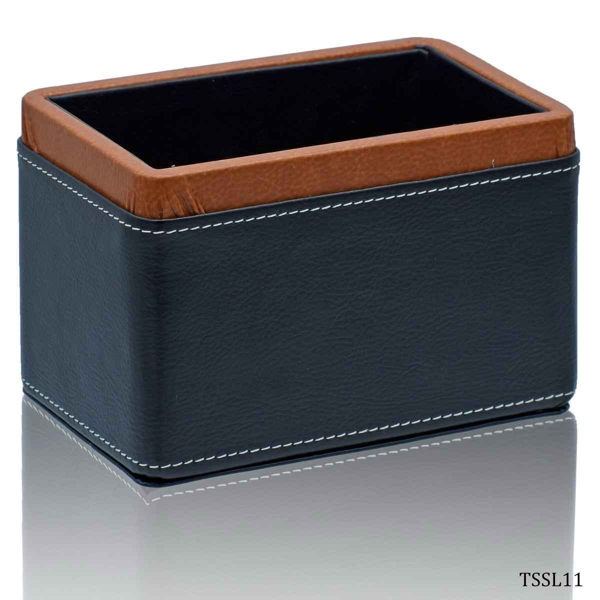 Table Stationery Set Leatherier 2in1 Black & Chery TSSL11