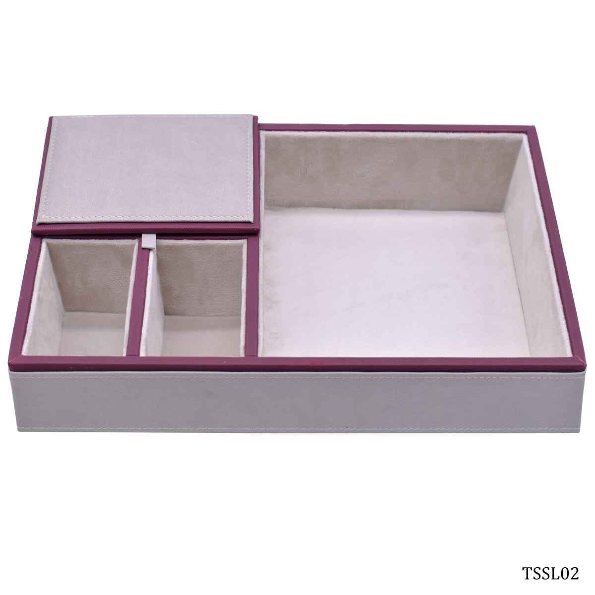 Gray Table Stationery Set Leatherite 4in1 TSSL02